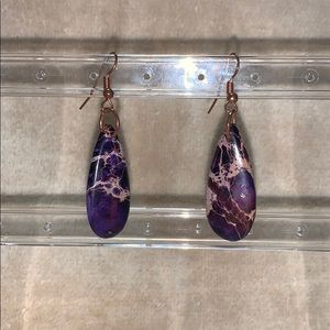 Handmade purple stone earrings